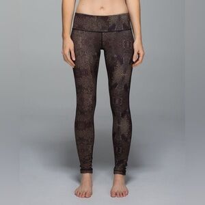 Lululemon Wunder Under Pant Luon - Golden Godess Cashew Multi / Black Leggings
